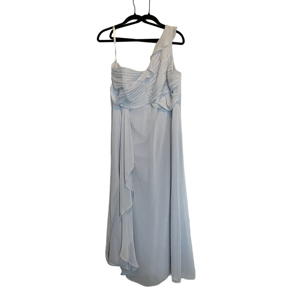 David's Bridal Womens Dress Size 24 - One Shoulder Chiffon with Cascading Detail